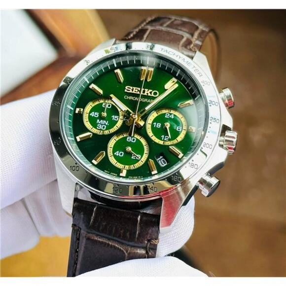 Seiko Spirit Chronograph Green Dial Stainless Steel Men's Watch - Picture 10 of 16